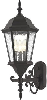 Livex Lighting 7561-14 Outdoor Wall Lantern with Clear Beveled Glass Shades, 23.5" x 9.5", Black | Lumora