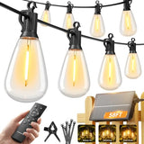 Minetom 58FT Solar String Lights Outdoor Waterproof, S14 Patio Lights