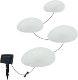 SUNNYPARK Solar Garden Lights Outdoor Set of 4 Plastic Pebble Shape Decorative Rock Lights Waterproof - Cool White | Lumora