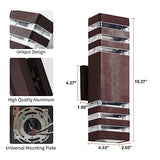 2 Pack Outdoor Wall Light Fixtures, Modern Exterior Lights for House, Brown