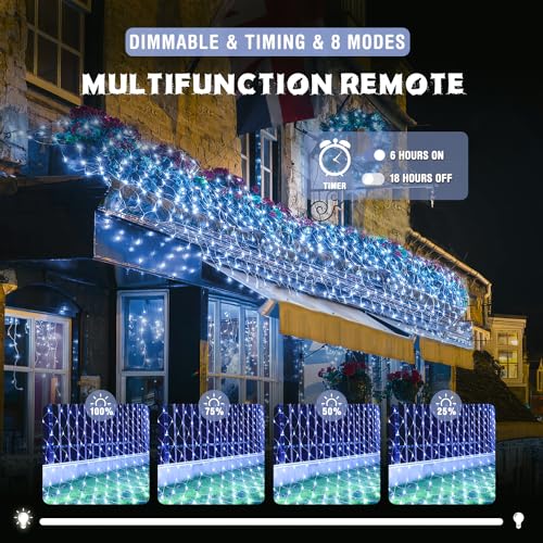 JMEXSUSS Outdoor White Net Lights Waterproof