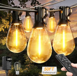 50FT Outdoor String Lights with Remote, LED Patio Lights with 18+1 Waterproof S11 Bulbs, Outside Dimmable 2700K Warm White, Timer & 3 Modes,for Backyard Garden Deck Porch Balcony Gazebo Party Decor