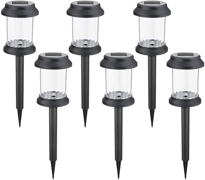 Sewroro 6pcs Solar Lawn Lights Outdoor Garden Path Landscape Lamps Waterproof LED Ground Insert Lights for Patio Yard Night Illumination