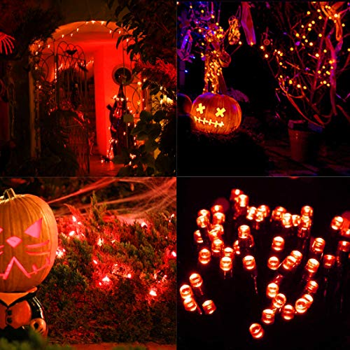 300 LED Halloween Lights, 98.5FT Halloween String Lights with 8 Lighting Modes, Waterproof & Connectable Mini Light, Plug in for Indoor Outdoor Holiday Christmas Party Bedroom Decorations (Orange)