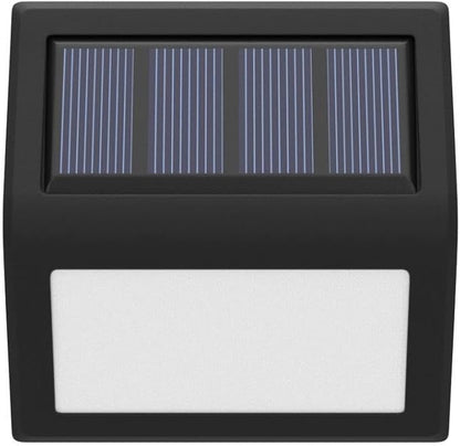 Solar Lights Outdoor, Waterproof Solar Powered Deck Step Lights for Patio Garden Backyard Garage Driveway Pathway Outside Wall Lighting (Cool White/2 Pack)