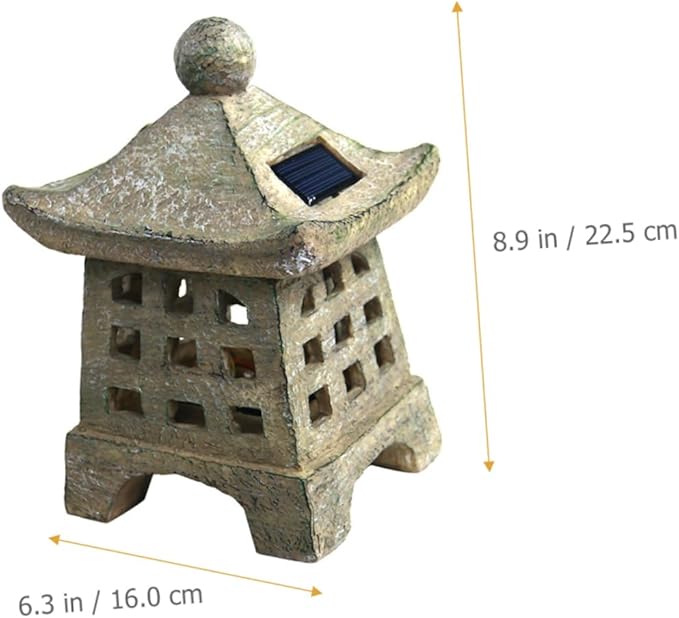 Lawn Decorations Outdoor Solar Pathway Lights Pagoda Garden Statue Landscape Lighting