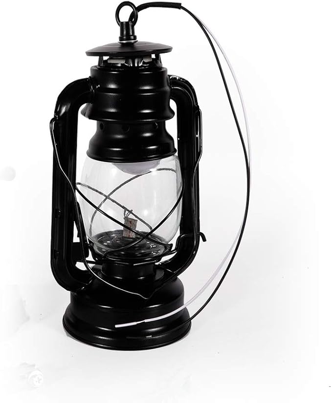 FIKNEE Rustic Wall Lantern Light - Retro Antique Vintage Lamp - Porch & Outdoor Wall Sconce - Black