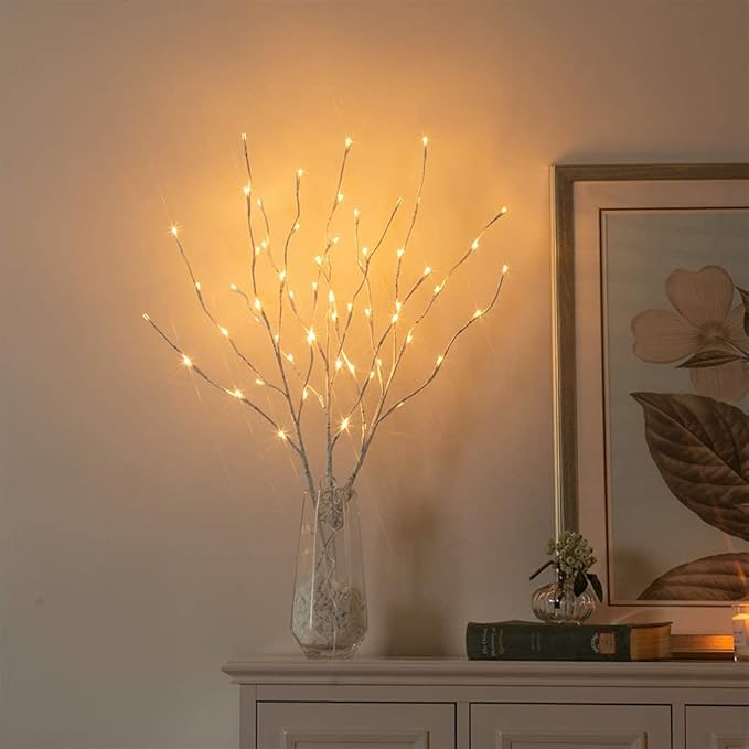 Vanthylit 3PK 30'' Lighted Birch Twig Branches with 60 LED Warm White Bulbs Waterproof Adapter in for Outdoor and | Lumora