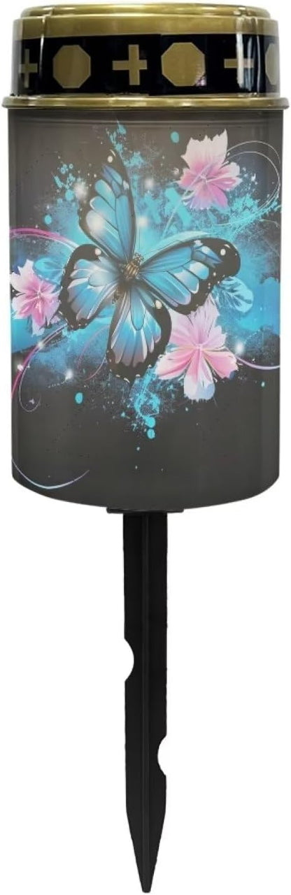 ZOUTAIRONG Solar Light for Cemetery Grave Solar Garden Lights Outdoor Garden Lights Solar Pathway Lights Outdoor Cemetery Solar Lights for Grave Solar Lights Flower Blossom