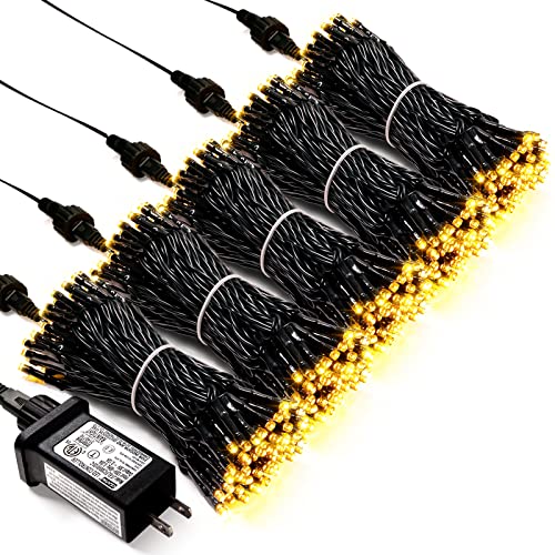 JMEXSUSS 500 LED Warm White Christmas Tree Lights Plug in