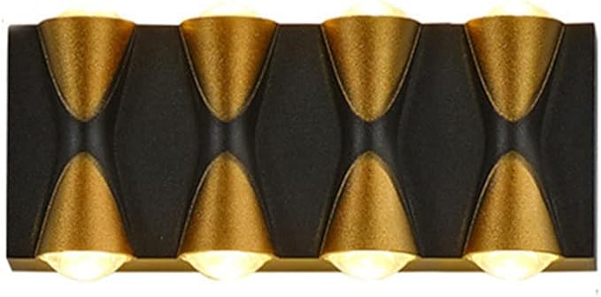 Exterior Lights Wall Mount, Up and Down Wall Lamp Indoor 8W Warm White 3000K Porch Lights IP65 Waterproof Morden Wall Sconces Lighting for House Stairs Garage Patio Cafe (Black)