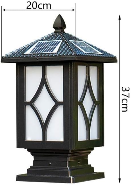 Lights Outdoor Retro IP65 Waterproof Black Solar Column Lamp External Listing Garden Landscape European Outdoor | Lumora
