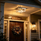 Kalium Farmhouse Style Square Flush Mount Ceiling Light, 4-Light Modern.