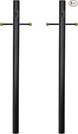 Solus 7-Foot Direct Burial Lamp Post – Outdoor Aluminum Light Pole with Decorative Cross Arm & 120V Outlet – Fits | Lumora