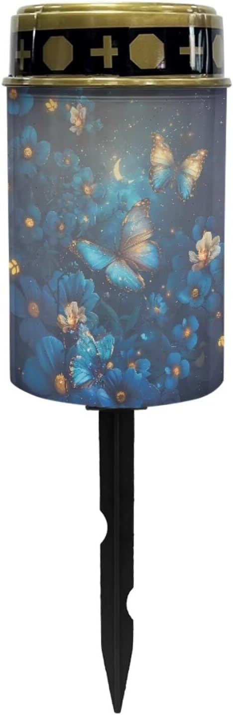 Butterfly Flower Solar Garden Stake Lights Auto On/Off Solar Pathway Lights Landscape Decoration Lights for Birthday in Heaven Mother Day Fathers Day Memrial Day