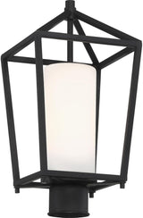 NUVO 60/6595 Hopewell Lighting Fixture, 1Lt Post Lantern, Matte Black - Outdoor Path Light | Lumora