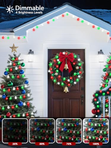 Connectable 100LED 43FT Red White and Green Christmas String Lights Indoor