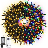 JMEXSUSS 200 LED Color Changing Christmas Lights, Warm White & Multicolor