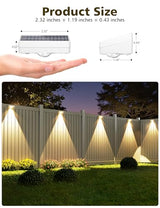 VOLISUN Solar Fence Lights Outdoor 8 Pack, 3 Color Temperatures Solar Light