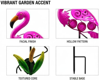 Flamingo Solar Pathway Lights, 36.2 In Metal Waterproof Garden Decor, For Lawn, Yard, Patio, Outdoor Solar Lamp