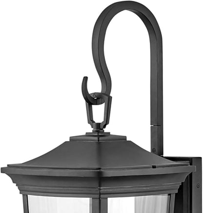 Hinkley Bromley Large Wall Mount Lantern - Aluminum, 3-Light, Clear Glass - Museum Black Finish