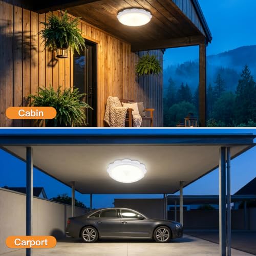 MEIHONG Solar Ceiling Light, Solar Shed Light Indoor Outdoor Use with Timer