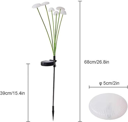 LED Solar Garden Lights Mushroom, Waterproof Solar Pathway Lights Outdoor, for Patio, Festival, Wedding, Party Decor Jellyfish Ambiance