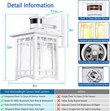Motion Sensor Outdoor Wall Lights White Dusk to Dawn Light Fixture for House Porch Patio