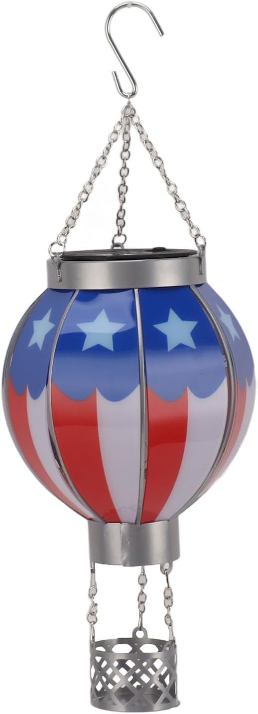Solar Lantern Hot Air Balloon with Flickering Flame Light, Outdoor Hanging Lights Outdoor Garden Decor Lantern Decorative for Garden Yard Patio Farmhouse Decoration