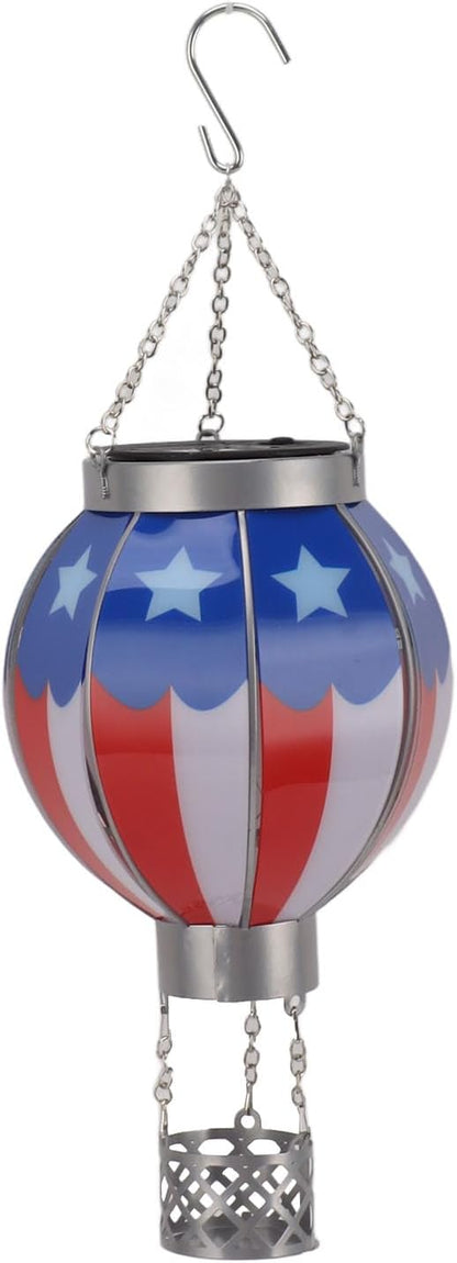 Solar Lantern Hot Air Balloon with Flickering Flame Light, Outdoor Hanging Lights Outdoor Garden Decor Lantern Decorative for Garden Yard Patio Farmhouse Decoration