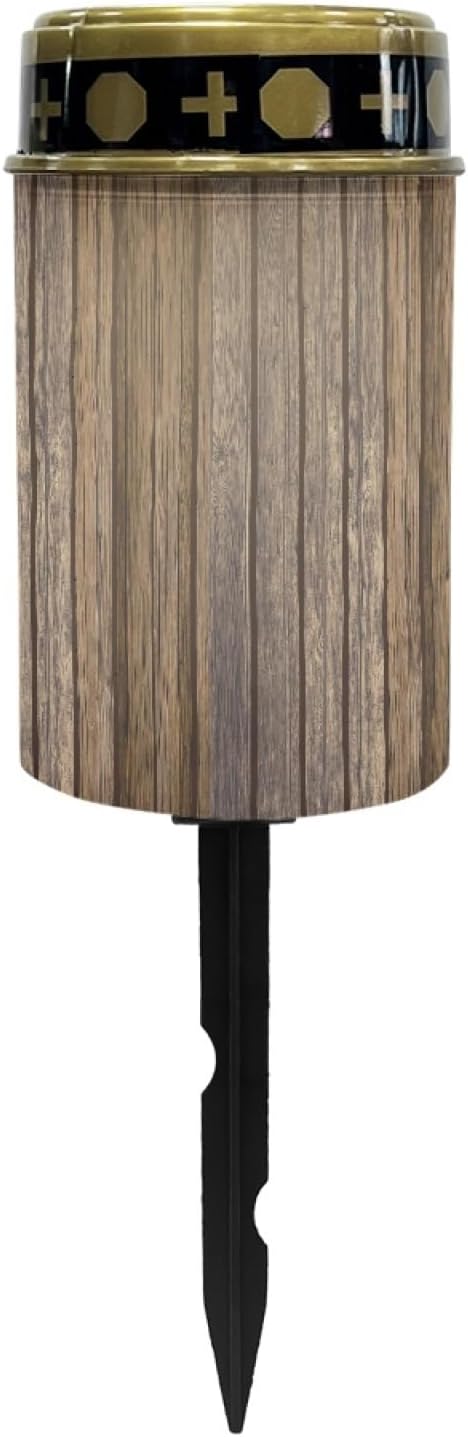 Vintage Wood Grain Solar Lights Outdoor Waterproof Solar Garden Stake Lights for Yard Patio Landscape Lighting Solar-Powered Fairy Lights Pretty Flameless Lights