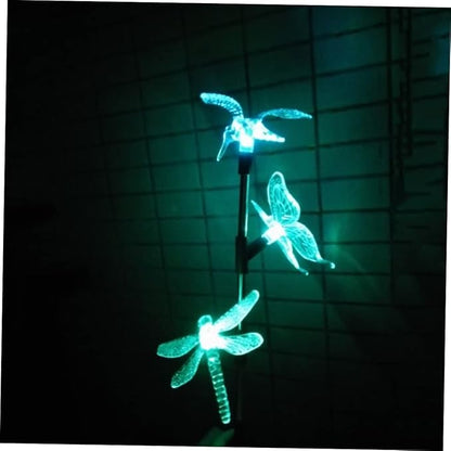 Balacoo Solar Garden Stake Lights Color Changing Hummingbird Dragonfly Decor for Outdoor Lawn Pathway Easy Install Solar Landscape Lighting