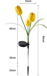 2pcs Flowers Waterproof Solar Powered Stake Lights LED Decorative Landscape for Garden Solar Tulip LED Garden Stake | Lumora