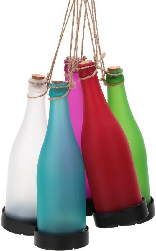 Solar Bottle Light Lamp Solar Powered Wine Bottle Lights Hanging Wine Bottle Landscape Lights for Outdoor Garden Yard Lawn Party Courtyard Patio,Pack of 5