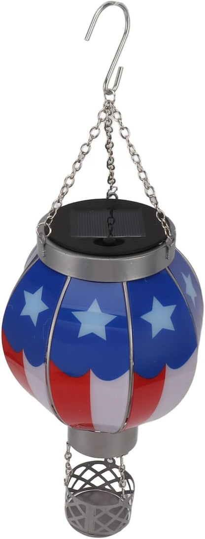 Solar Lantern Hot Air Balloon with Flickering Flame Light, Outdoor Hanging Lights Outdoor Garden Decor Lantern Decorative for Garden Yard Patio Farmhouse Decoration