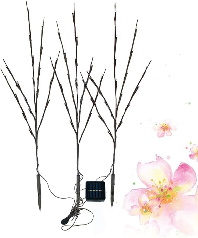 VICASKY 60led Lighted Branches Twig Lights Tree Branch Up Led Twigs Plug in Christmas Weeping Willow Design Will Solar Powered Artificial 82. 00x8. 00x6. 00cm Colorful
