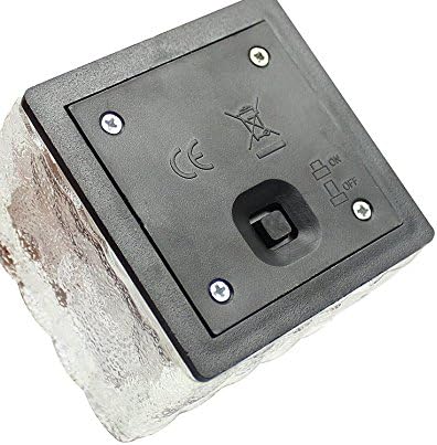 JKLcom Solar Ice Cube Path Lights in-Groud Buried Lights Solar Powered Crystal Brick LED Night Lamp for Garden Courtyard Pathway Patio Pool Pond Outdoor Xmas Decoration,White,2 Pack