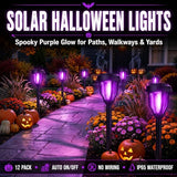 DERAYSION Solar Halloween Lights, 12 Pack Solar Pathway Lights