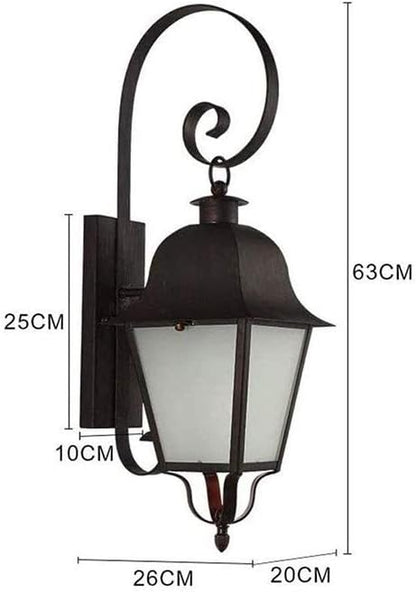 Wall Mounted Light Wall Lamp Frosted With Lampshade Transparent Glass Paint Outdoor Waterproof Patio Retro Aluminum External Wall Light Balcony Nostalgia Works Wall Sconce Restaurant Cafe (Black