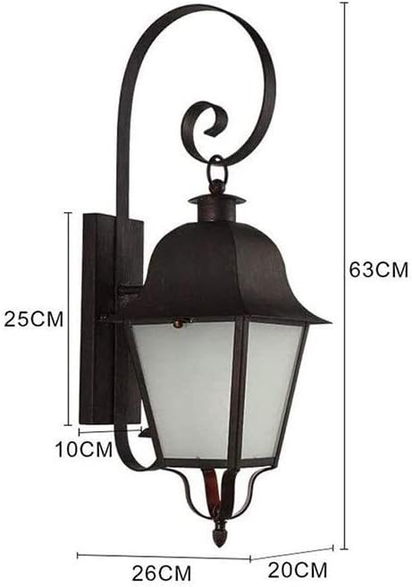 Wall Mounted Light Wall Lamp Frosted With Lampshade Transparent Glass Paint Outdoor Waterproof Patio Retro Aluminum External Wall Light Balcony Nostalgia Works Wall Sconce Restaurant Cafe (Black