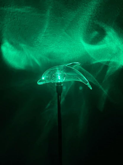 Set of 1 Solar Garden Stake Lights with Color Changing LED or Regular White LED Landscape Path Lights (1 Piece) (Dolphin)