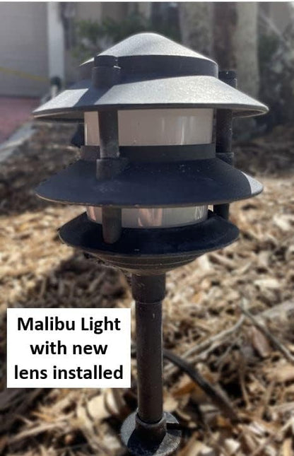 Spree Frosted Plastic Lens Globe for 3 Tier Metal Low Voltage Path Lights Compatible/Replacement for Malibu Landscape Lighting CL191, 8301-9200-01 or 1301-9200-80, 3.75" x 3.3"