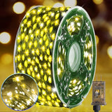 KNONEW 400FT 1200LED Green Wire Outdoor Fairy Lights Plug in Warm White