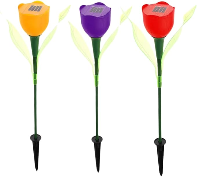 BESPORTBLE 6pcs Solar Led Garden Lights Shape Outdoor Solar Pathway Lights Energy Saving Weatherproof Landscape Decor for Patios and Driveways Random Color