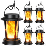 Solar Lanterns Outdoor, 4 Pack Flickering Flame Solar Lights