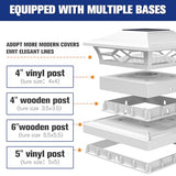 VOLISUN 4Pack Solar Post Cap Lights, 2 Color Modes Deck Lights, White