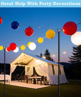 10FT String Light Pole Stand | Outdoor String Lights Hanging, Use for Backyard, Garden, Patio, Party, Festival | Lumora