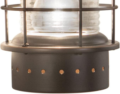 VAXCEL Hyannis 12.25 in. H 1-Light Burnished Bronze Coastal Outdoor Wall Sconce Made of Durable Steel, Clear Ribbed Glass Shade, LED Compatible, Use for Exterior Porch Patio Front Door or Garage