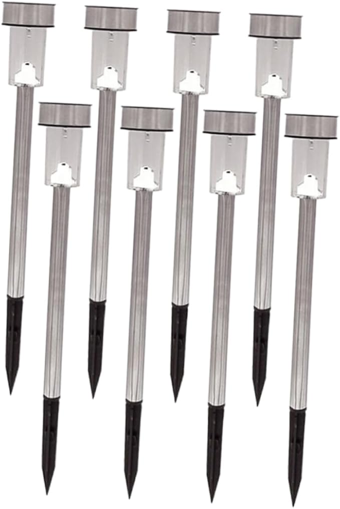 NUOBESTY 8Pcs Solar Ground Lights Tube LED Garden Landscape Lamp for Pathway Driveway Outdoor Light Solar Garden | Lumora