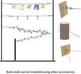 YQL Outdoor String Lights Hanging Kit,Globe String Lights Suspension Kit,164ft Black Vinyl-Coated 304 Stainless | Lumora